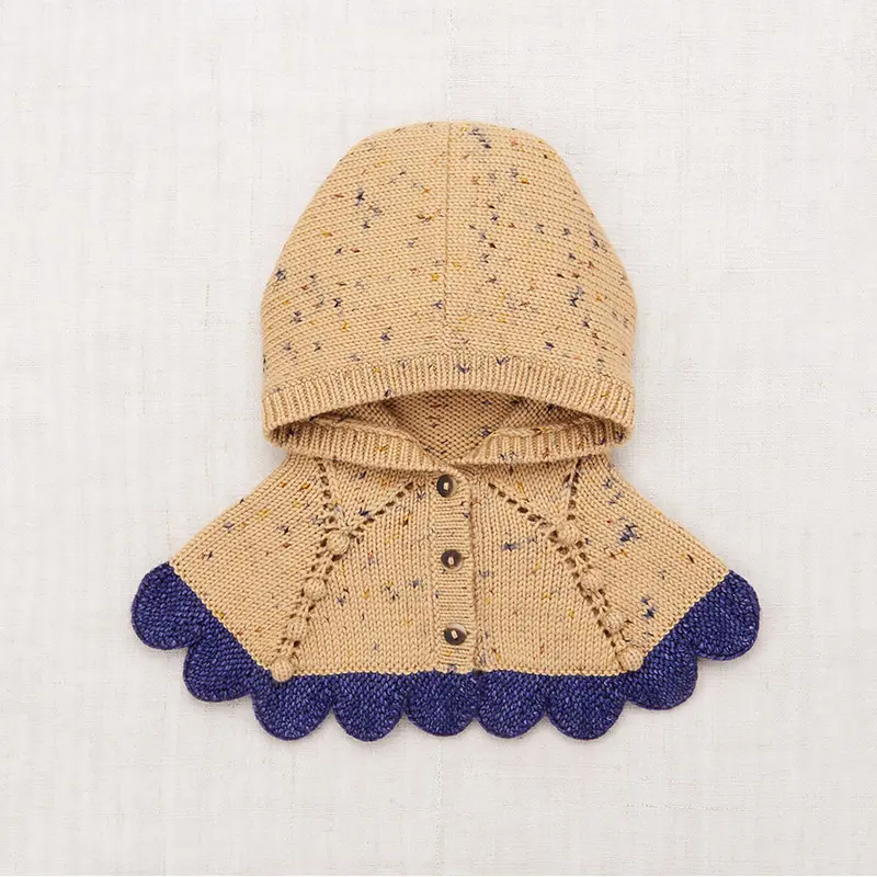 Scallop Capelet in Camel Confetti by Misha & Puff