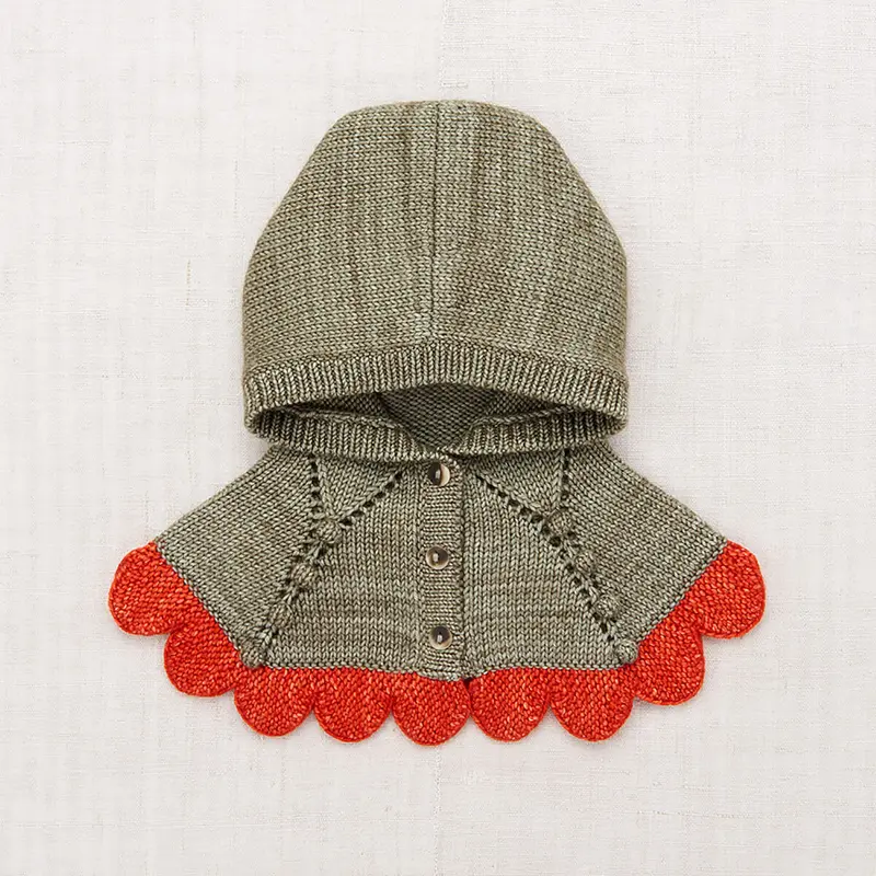 Scallop Capelet in Seal Gray by Misha & Puff