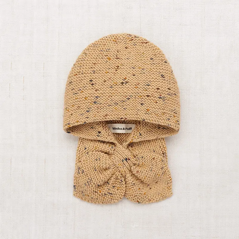 Sledding Hood in Camel Confetti by Misha & Puff