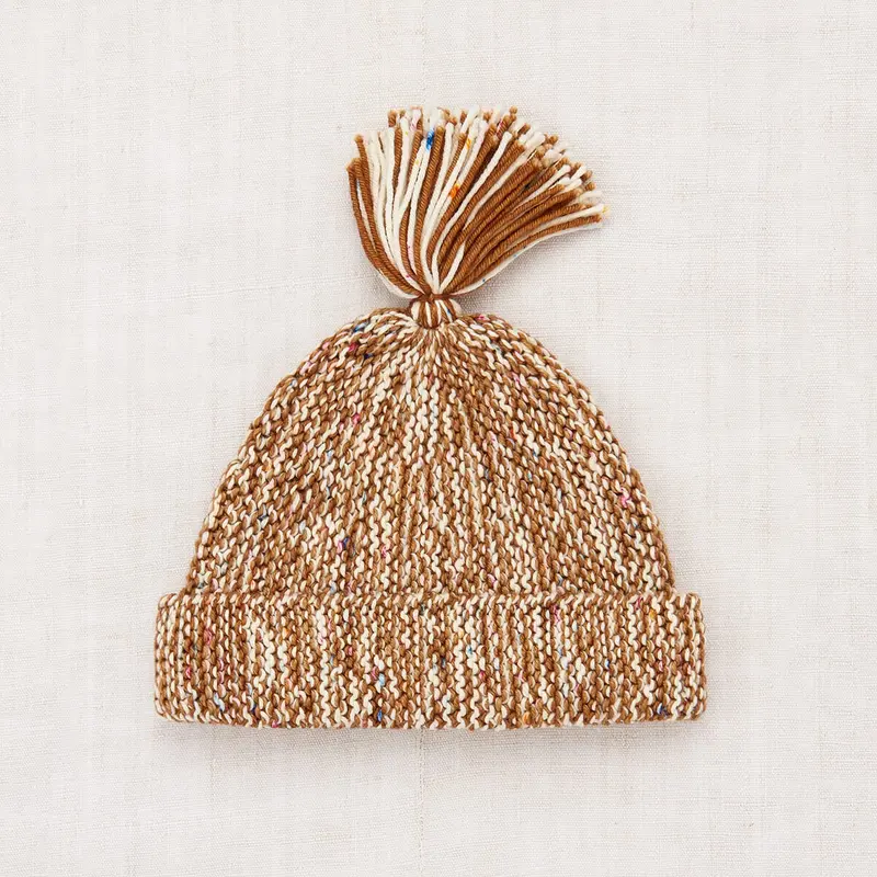 Tassel Garter Hat in Acorn And Lollipop Confetti Marl by Misha & Puff