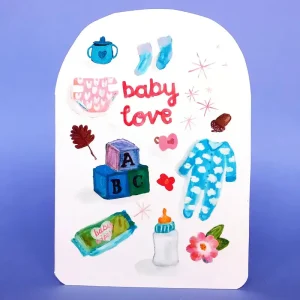 Baby Love New Baby Greetings Card by Laura Skilbeck Cards