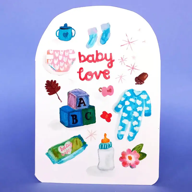 Baby Love New Baby Greetings Card by Laura Skilbeck Cards