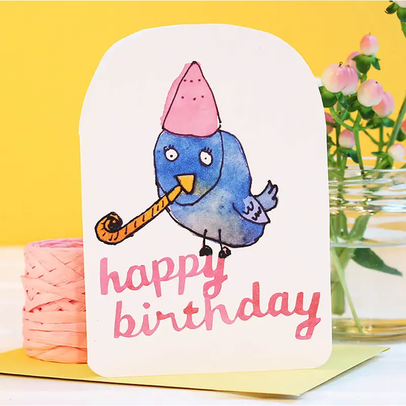 Birthday Bird Birthday Greetings Card by Laura Skilbeck Cards