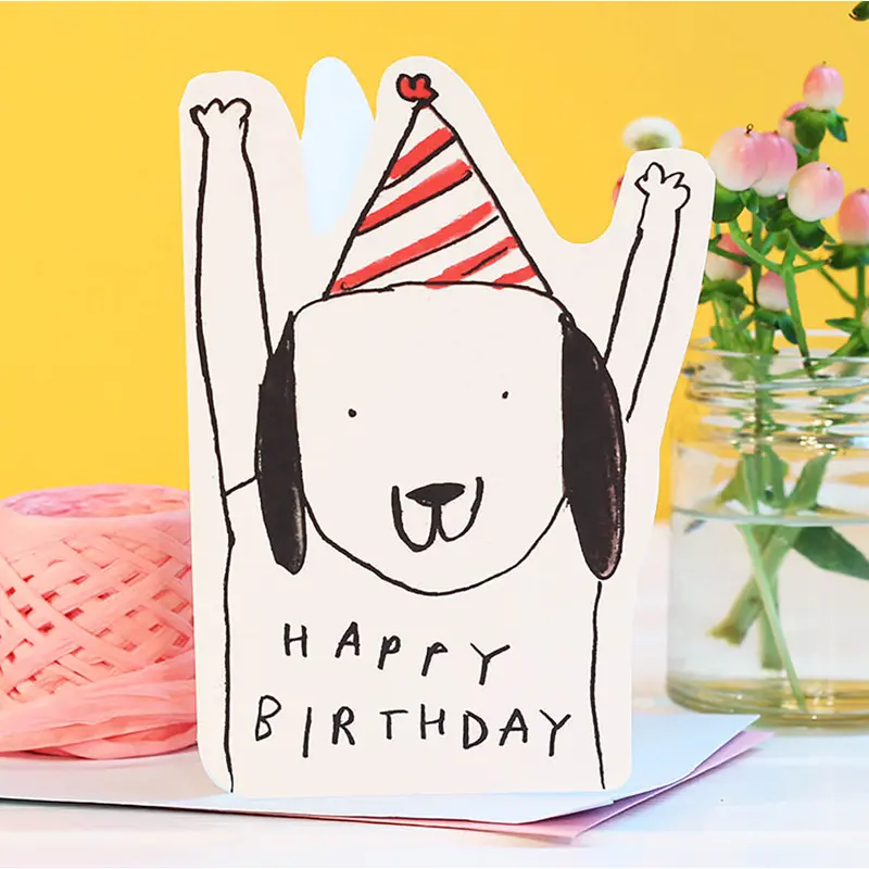 Cut Out Dog Birthday Greetings Card by Laura Skilbeck Cards