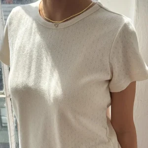Pointelle Babe Tee in Naturel by Le Bon Shoppe