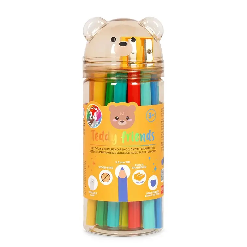 Teddy Friends Set Of 24 Colouring Pencils by Legami