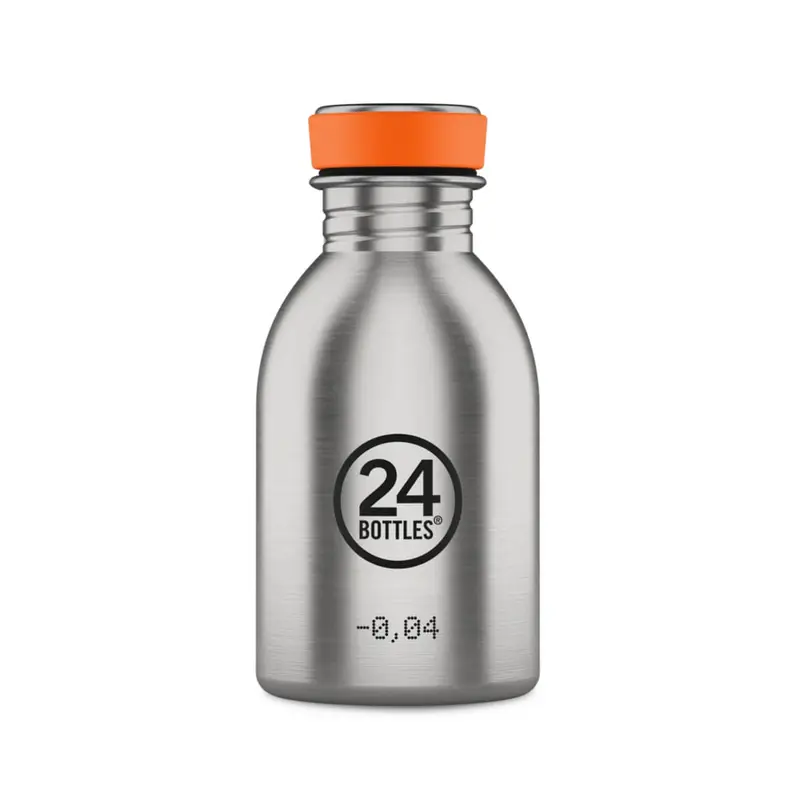 Urban Bottle (250ml) in Brushed Steel by 24 Bottles