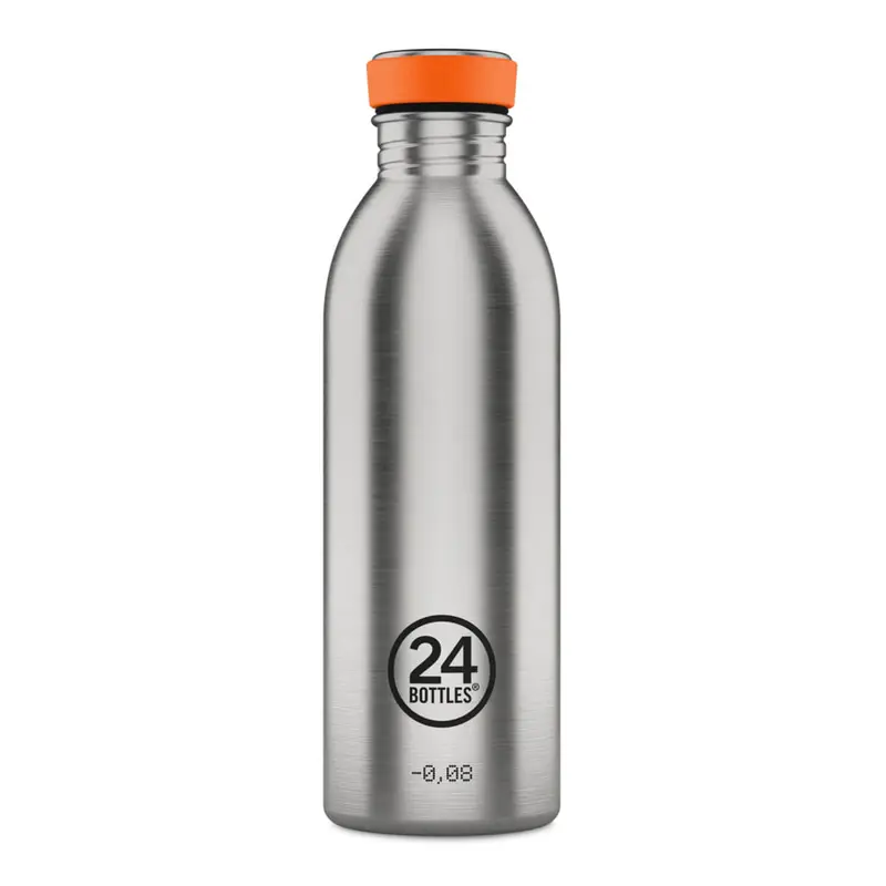 Urban Bottle (500ml) in Brushed Steel by 24 Bottles
