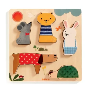Woodypets Wooden Relief Puzzle by Djeco