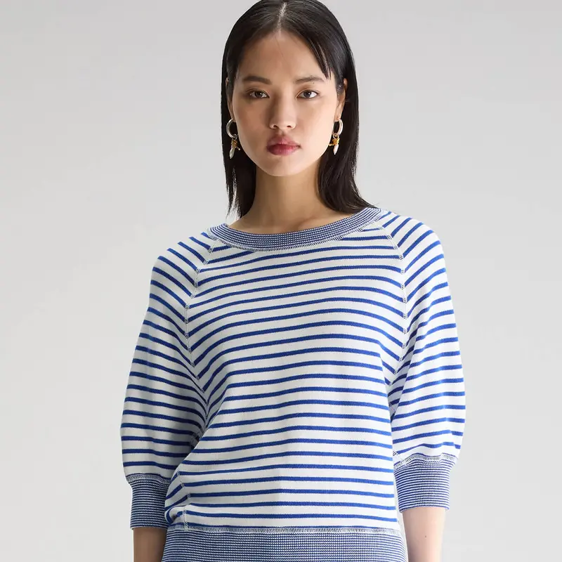 Anglet Crewneck Sweater in Stripe A by Bellerose