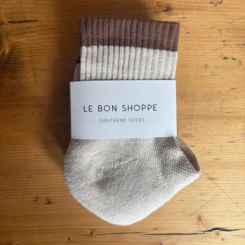 Colour Block Girlfriend Adult Socks in Black Coffee by Le Bon Shoppe