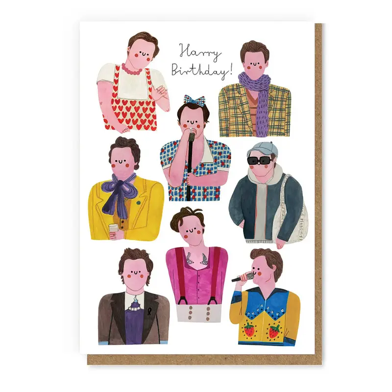Harry Styles Birthday Greetings Card by Daria Solak Illustrations