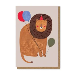 Lion Birthday Greetings Card by Daria Solak Illustrations