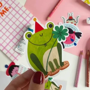 Lucky Frog Sticker by Daria Solak Illustrations