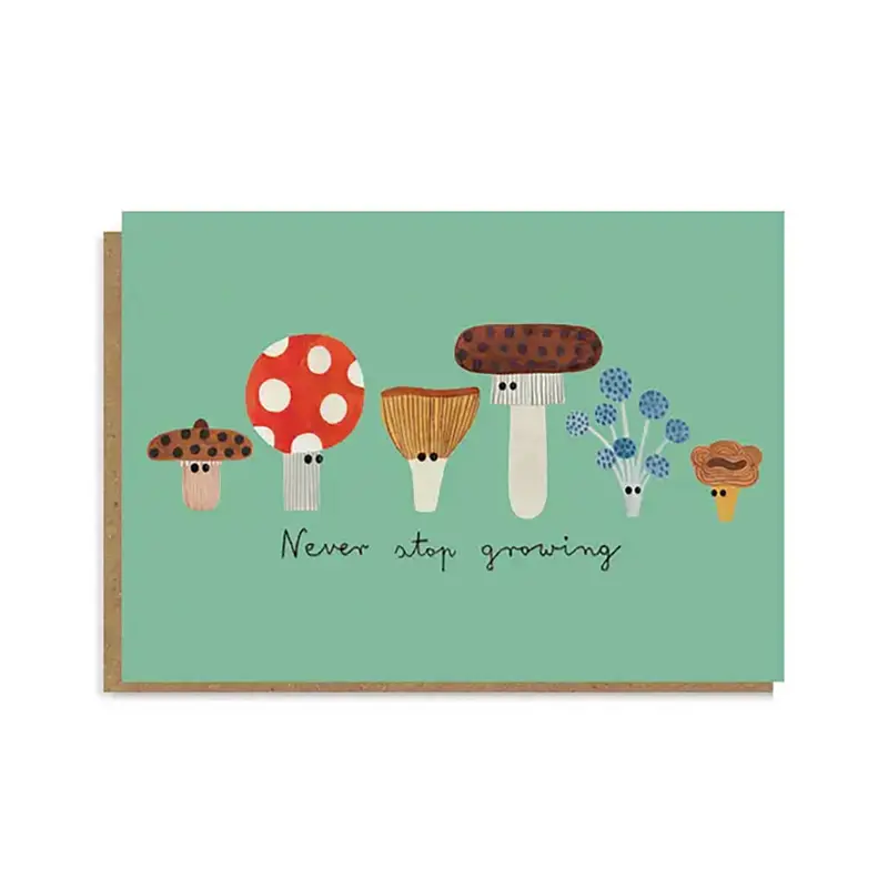 Never Stop Growing Greetings Card by Daria Solak Illustrations
