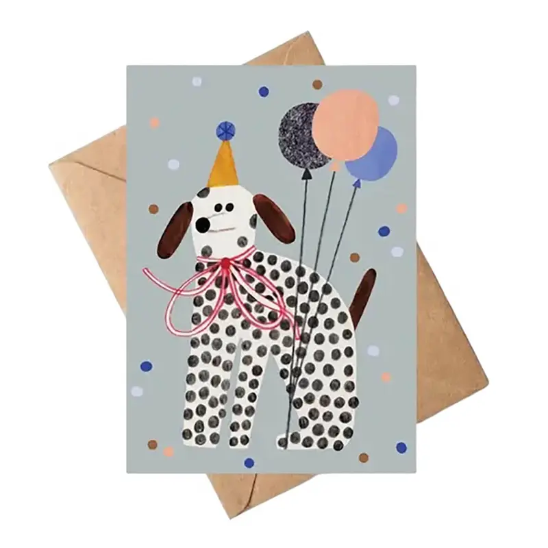 Party Dog Birthday Greetings Card by Daria Solak Illustrations
