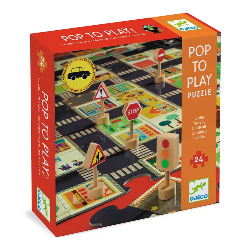 Pop To Play 24 Piece City Puzzle by Djeco