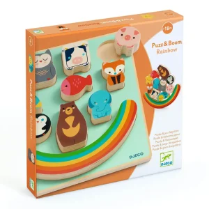 Puzz & Boom Rainbow Wooden Puzzle And Balancing Game by Djeco