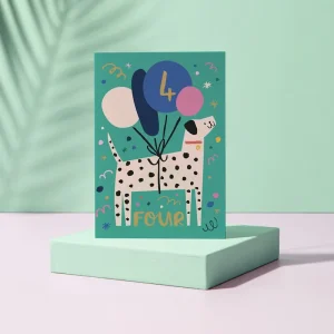 4 Dalmatian Age Greetings Card by Rumble Cards
