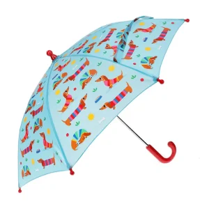 Children's Push-Up Umbrella in Sunny Sausage Dog by Rex London