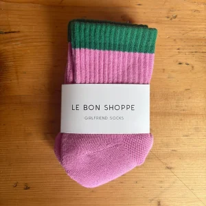 Colour Block Girlfriend Adult Socks in Rose Green by Le Bon Shoppe