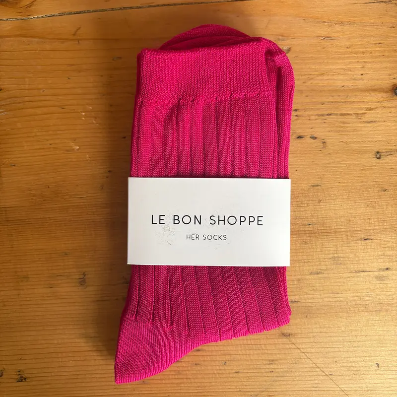 Her Adult Socks in Fuchsia by Le Bon Shoppe