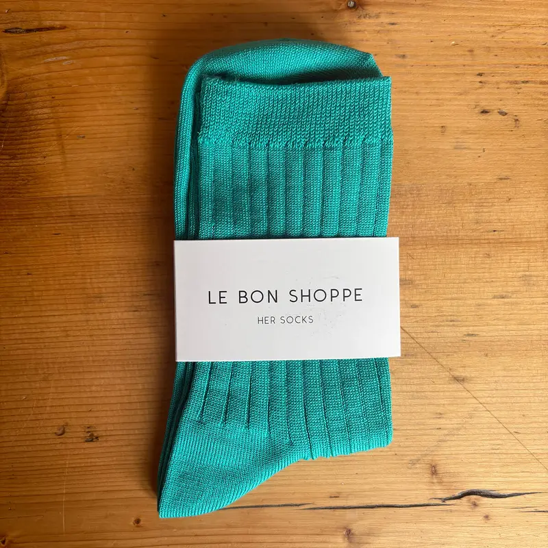Her Adult Socks in Turquoise by Le Bon Shoppe