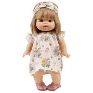 Ida Dress and Headband Set (34cm and 37cm Doll) in Pink Spring by Minikane X Emile & Ida