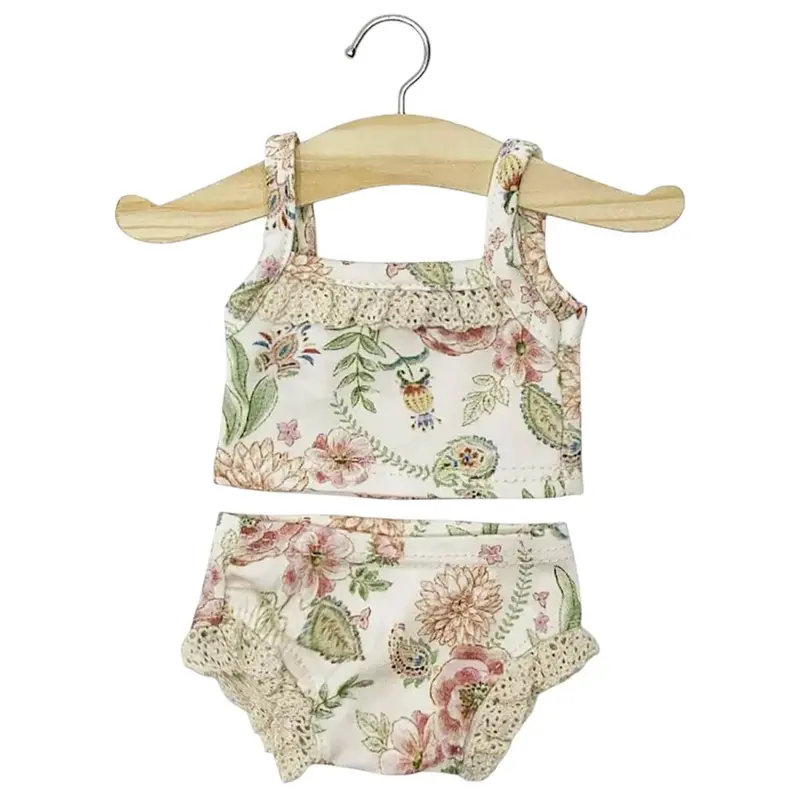 Lace Trim Ribbed Girl's Underwear Set (34cm and 37cm Doll) in Lili-Rose by Minikane