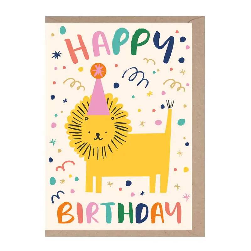 Lion Birthday Greetings Card by Rumble Cards