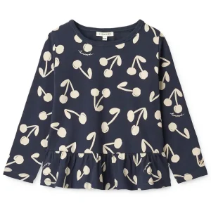 Magrit Long Sleeve Peplum T Shirt in Cherry Blossom Navy by Liewood