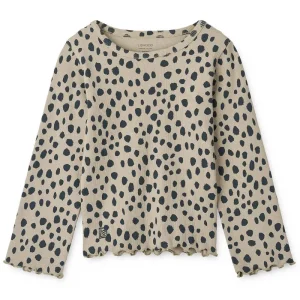 Nieve Printed Long Sleeve Rib T Shirt in Leo Spots Mist by Liewood