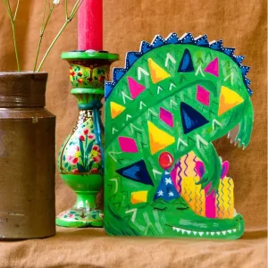 Party Croco Die-Cut Birthday Greetings Card by Hutch Cassidy