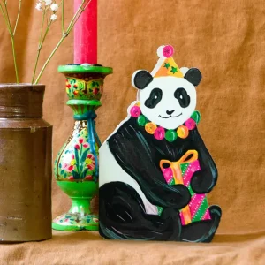 Party Panda Die-Cut Birthday Greetings Card by Hutch Cassidy
