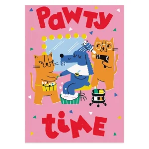 Pawty Time Birthday Greetings Card by Studio Boketto