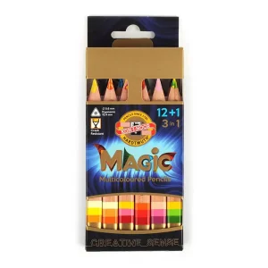 Set of 12+1 Jumbo Triangular Coloured Magic Pencils by Koh-I-Noor