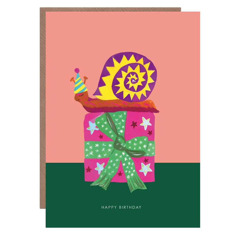 Snail & Present Birthday Greetings Card by Hutch Cassidy