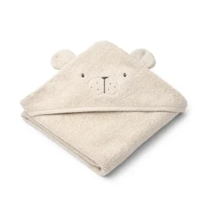 Albert Polar Bear Hooded Baby Towel in Sandy by Liewood