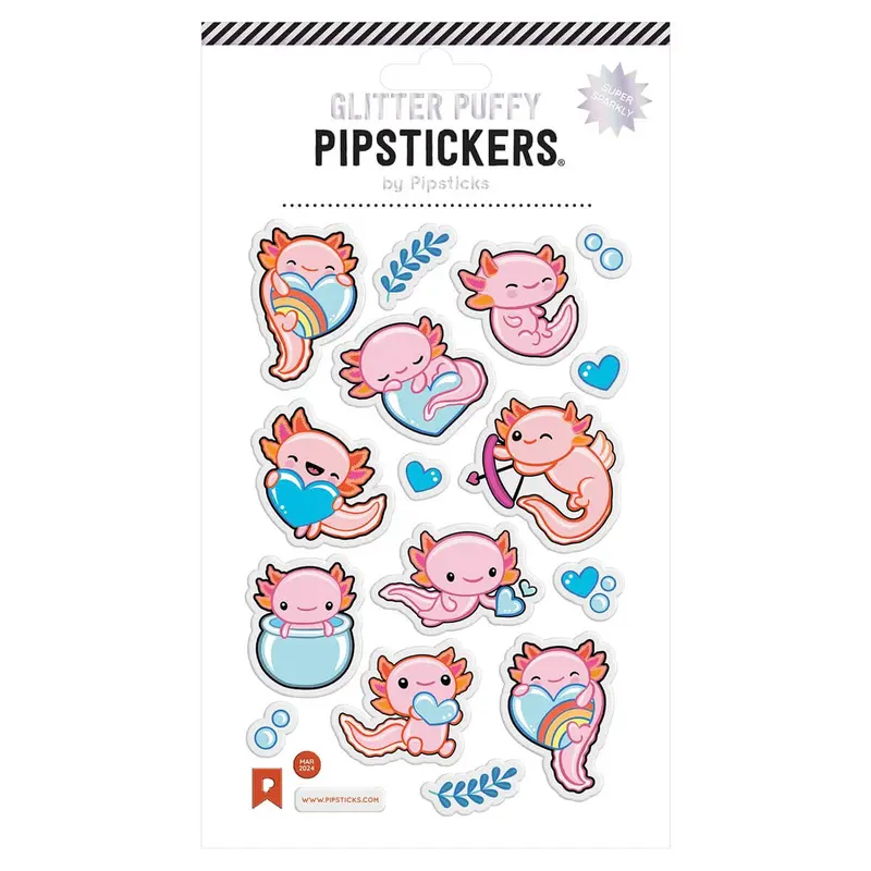 Axolotl Fun Puffy Stickers by Pipsticks