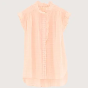Coyote Sleeveless Blouse in Pink and White Check by Bellerose