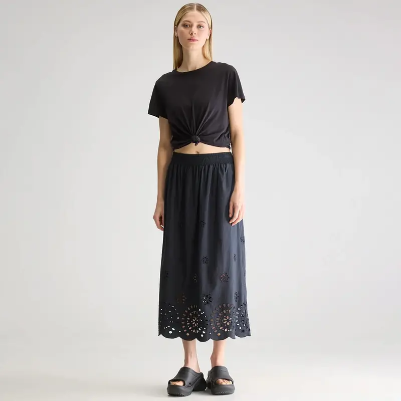 Dorine Midi Skirt in Black by Bellerose