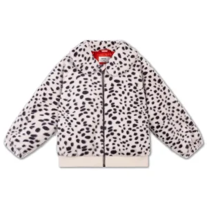 Faux Fur Bomber in Dalmation by Repose AMS