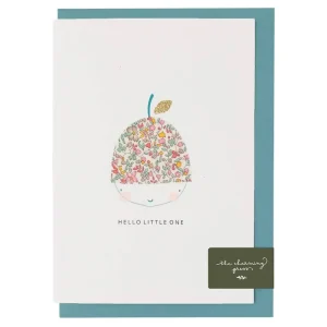 Liberty Acorn New Baby Greetings Card in Katie & Millie Liberty Print by The Charming Press