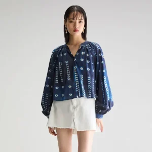 Tonka Blouse in Caraibes / Navy / White by Bellerose