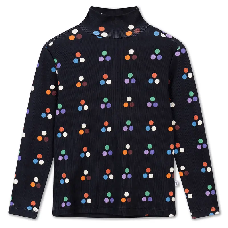 Turtleneck in Graphite Night Multi Dot by Repose AMS