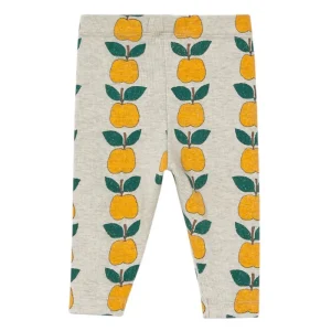 Apples Rib Baby Pant in Light Cream Heather by Tinycottons