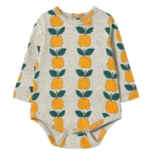 Apples Rib Body in Light Cream Heather by Tinycottons