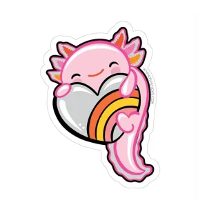 Axolotl Love In My Heart Vinyl Sticker by Pipsticks