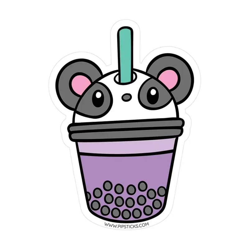 Boba Panda Vinyl Sticker by Pipsticks