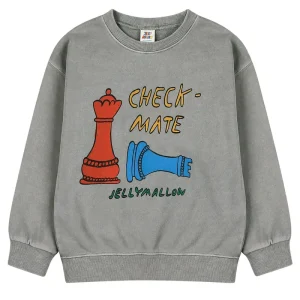 Checkmate Pigment Sweatshirt in Grey by Jelly Mallow